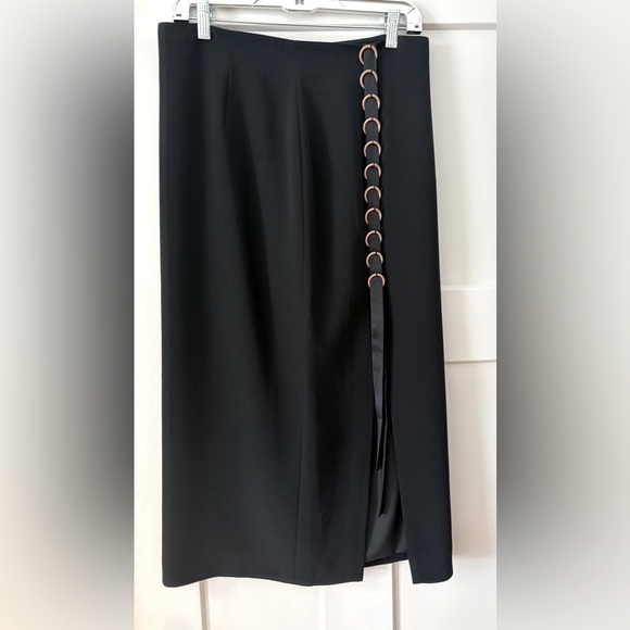 Cinq à Sept Black Pencil Skirt with Copper Rings - Picture 1 of 6